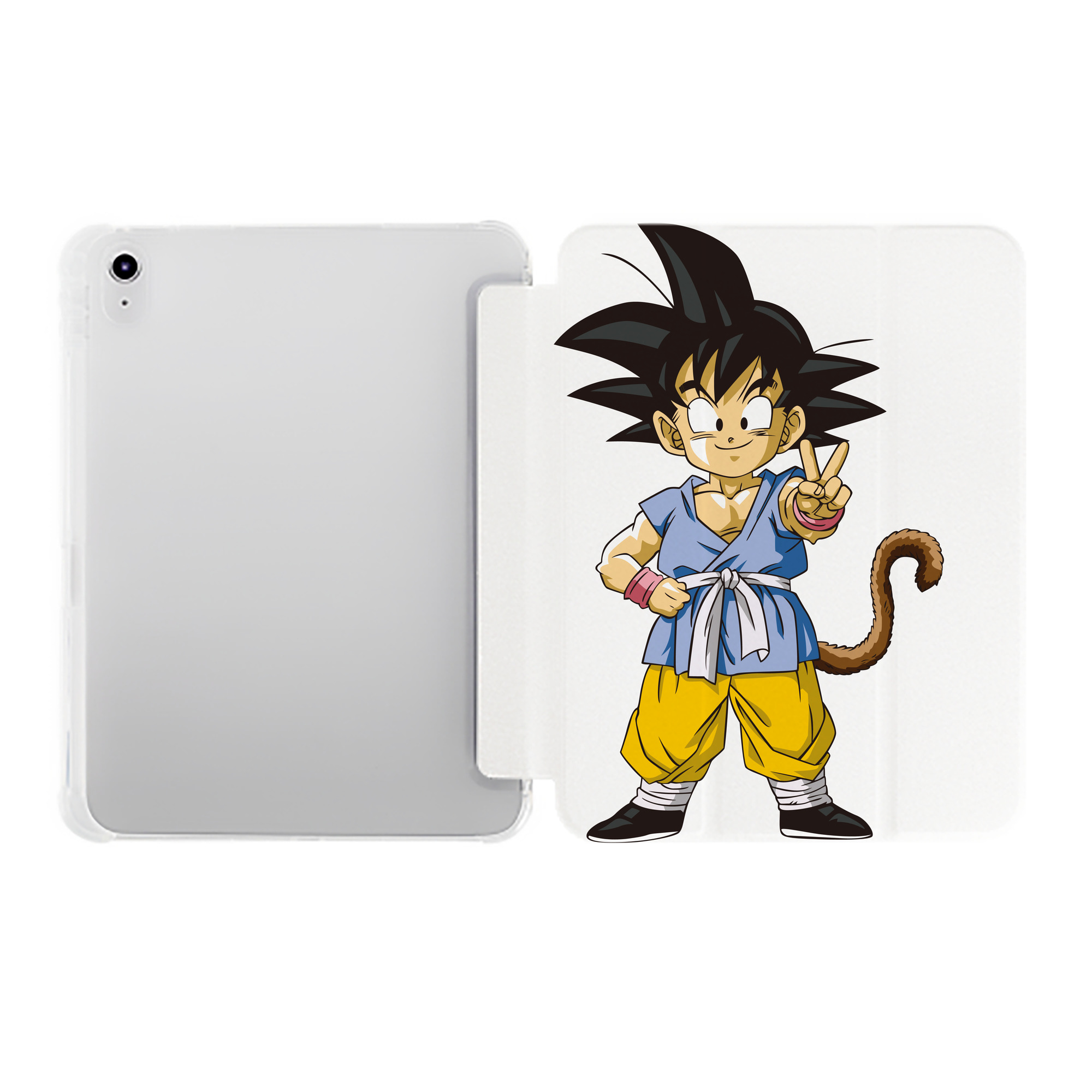 （画像用） ドラゴンボール 孫悟空（そん ごくう）Son Goku カカロット DRAGON BALL Kakarotto IPad ケース ペン収納付き 三つ折りスタンド PUレザー×シリコン 対応機種9.5/10.5/10.9インチ